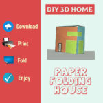 PH_DG_001 – Orange and Green 3D home, DIY Paper folding house, Craft Kit for Kids