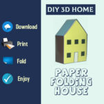 PH_DG_002 – yellow small home, 3D DIY Paper folding home, Craft Kit for Kids