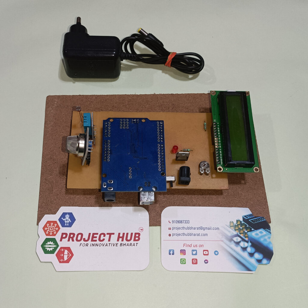 Arduino Uno Based Weather Station Using 16×2 Lcd Dht11 Ldr And Mq135 Project Hub 9941